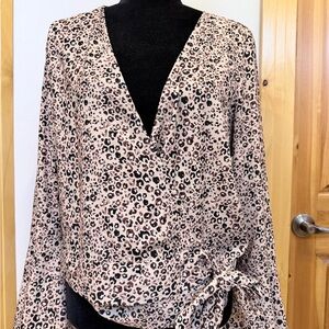 Parker Animal Print Wrap Blouse